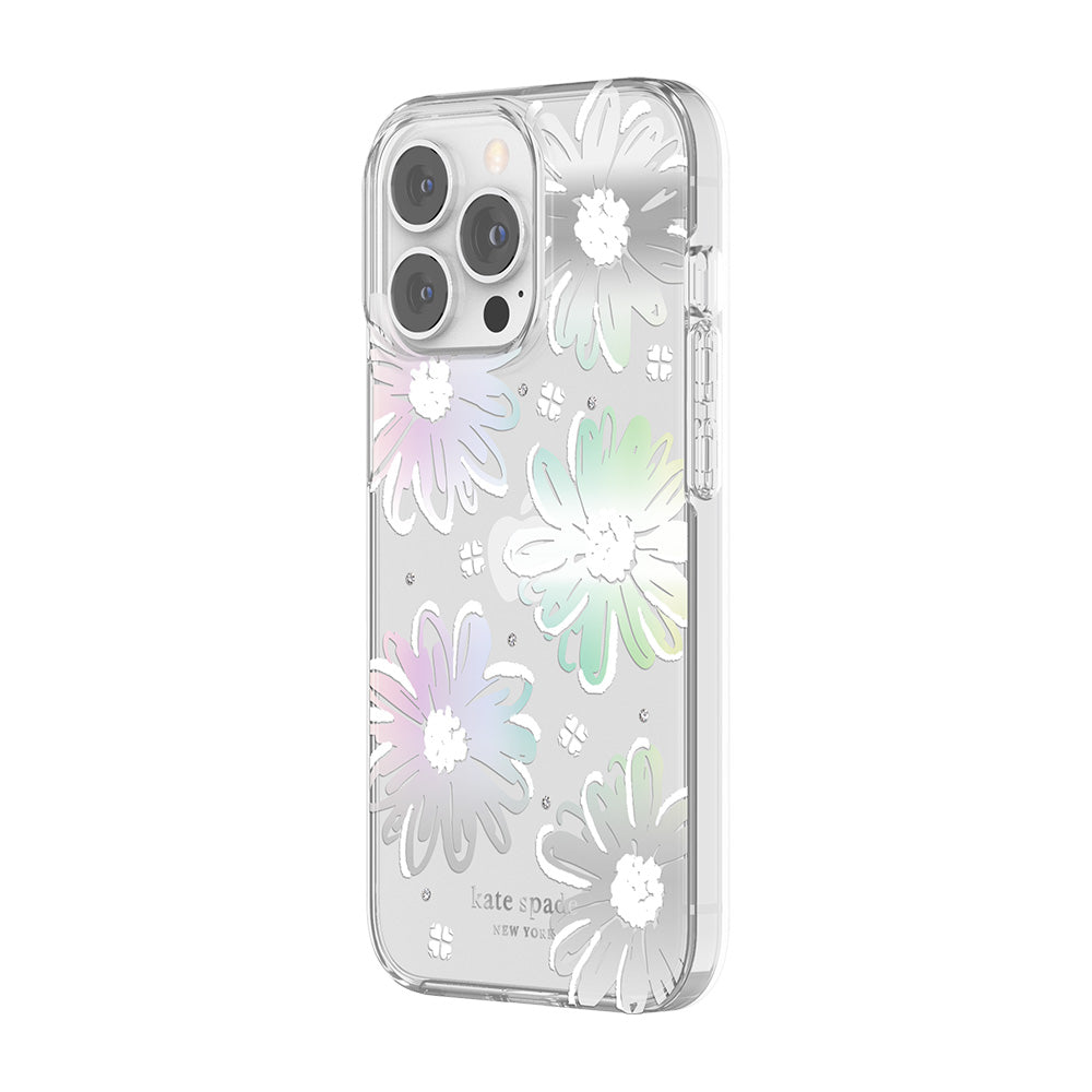 Kate Spade New York Protective Hardshell Case For iPhone 13 Pro - Daisy Iridescent Foil