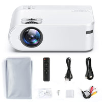 Yaber U2 720P Entertainment LCD Projector with Projector Screen - White