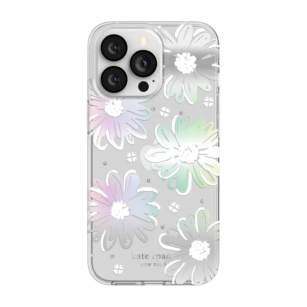 Kate Spade New York Protective Hardshell Case For iPhone 13 Pro - Daisy Iridescent Foil