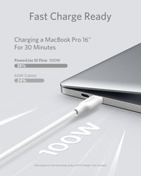 Anker Powerline III Flow 6' USB-C To USB-C  Connector - White