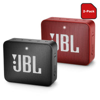 2-Pack JBL Go 2 Bluetooth Portable Speakers - Midnight Black & Red