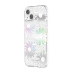 Kate Spade New York Protective Hardshell Case For iPhone 13 - Daisy Iridescent Foil/White/Clear/Gems